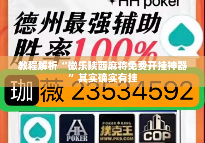 教程解析“微乐陕西麻将免费开挂神器”其实确实有挂