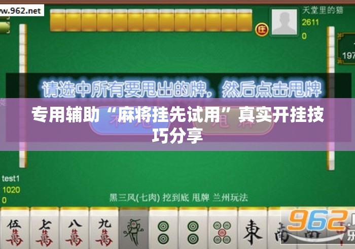 专用辅助“麻将挂先试用”真实开挂技巧分享