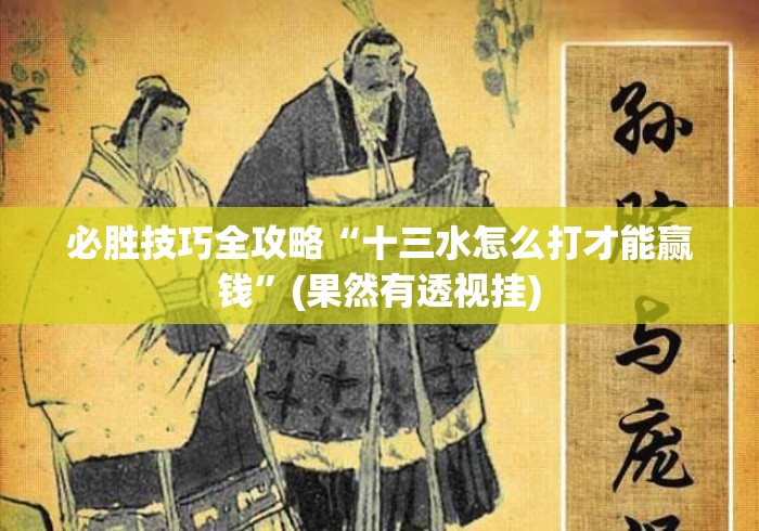 必胜技巧全攻略“十三水怎么打才能赢钱”(果然有透视挂)