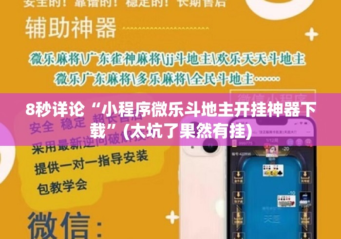 8秒详论“小程序微乐斗地主开挂神器下载”(太坑了果然有挂)
