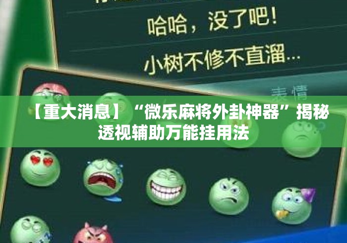 【重大消息】“微乐麻将外卦神器	”揭秘透视辅助万能挂用法