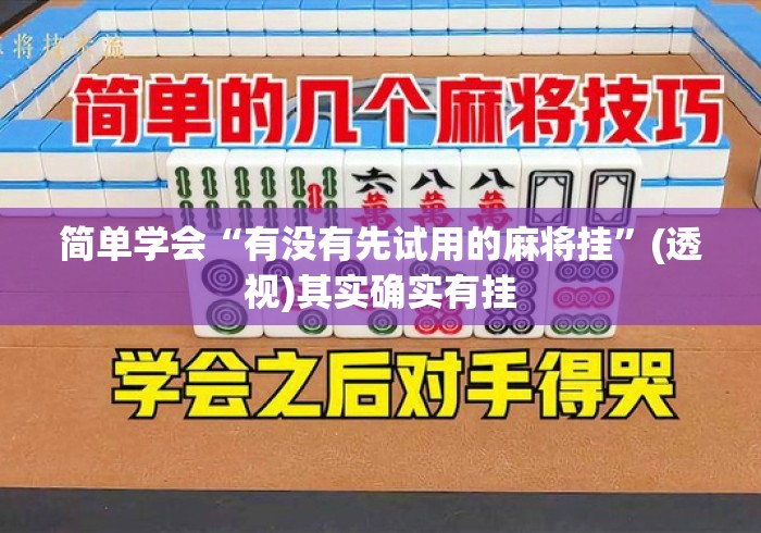 简单学会“有没有先试用的麻将挂”(透视)其实确实有挂
