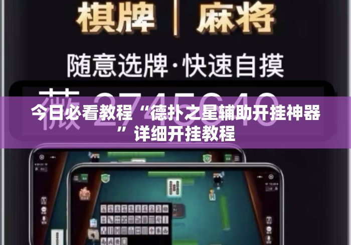 今日必看教程“德扑之星辅助开挂神器”详细开挂教程