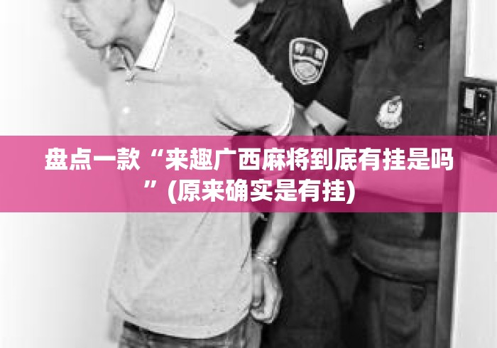 盘点一款“来趣广西麻将到底有挂是吗	”(原来确实是有挂)
