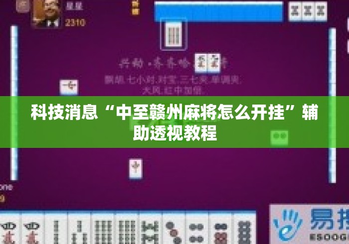 科技消息“中至赣州麻将怎么开挂”辅助透视教程