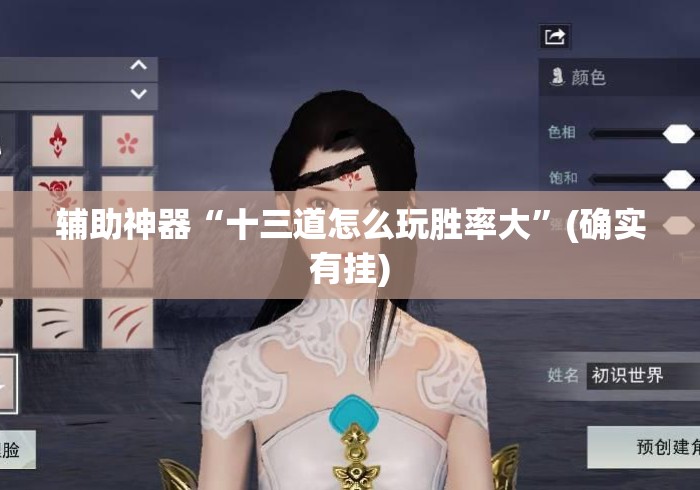 辅助神器“十三道怎么玩胜率大”(确实有挂)