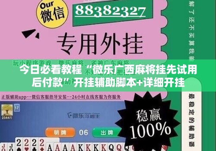 今日必看教程“微乐广西麻将挂先试用后付款”开挂辅助脚本+详细开挂