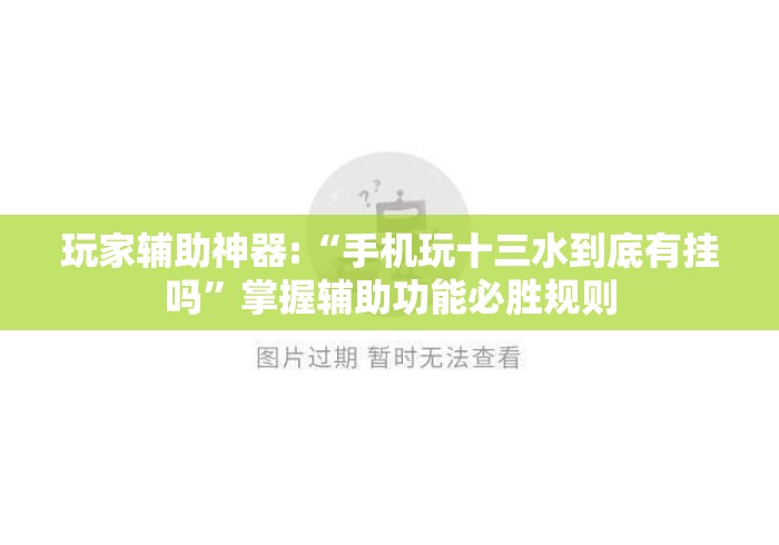玩家辅助神器:“手机玩十三水到底有挂吗”掌握辅助功能必胜规则