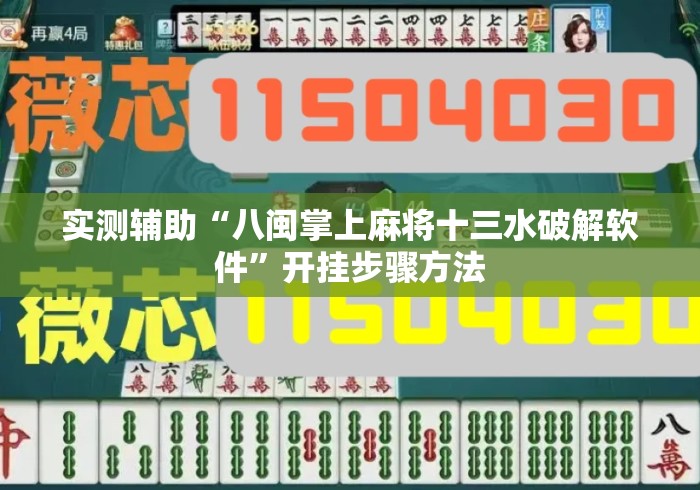实测辅助“八闽掌上麻将十三水破解软件”开挂步骤方法