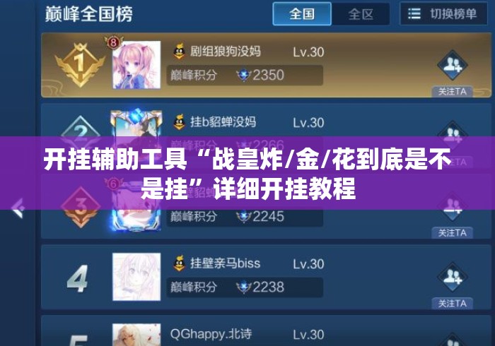 开挂辅助工具“战皇炸/金/花到底是不是挂”详细开挂教程
