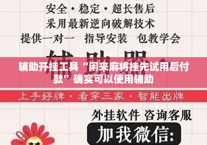 辅助开挂工具“闲来麻将挂先试用后付款”确实可以使用辅助