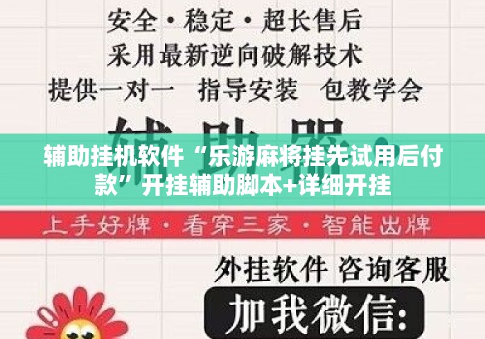 辅助挂机软件“乐游麻将挂先试用后付款”开挂辅助脚本+详细开挂