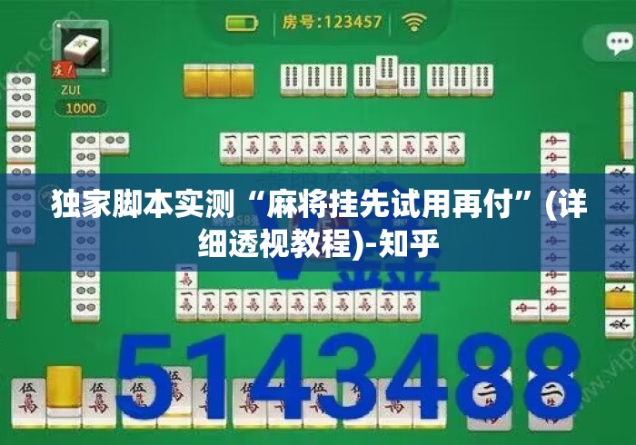 独家脚本实测“麻将挂先试用再付”(详细透视教程)-知乎