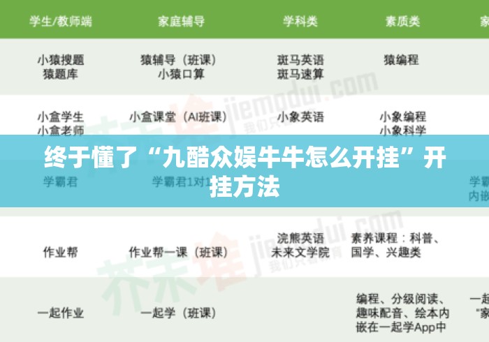 终于懂了“九酷众娱牛牛怎么开挂”开挂方法