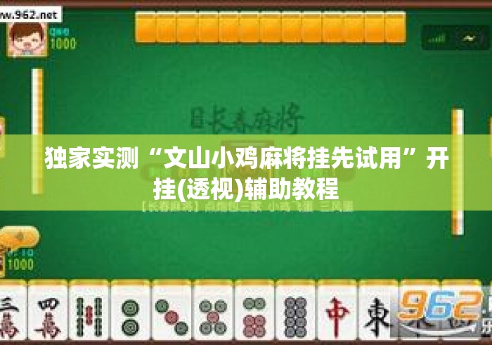 独家实测“文山小鸡麻将挂先试用	”开挂(透视)辅助教程