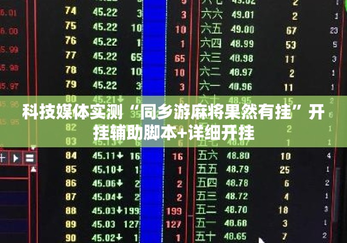 科技媒体实测“同乡游麻将果然有挂”开挂辅助脚本+详细开挂