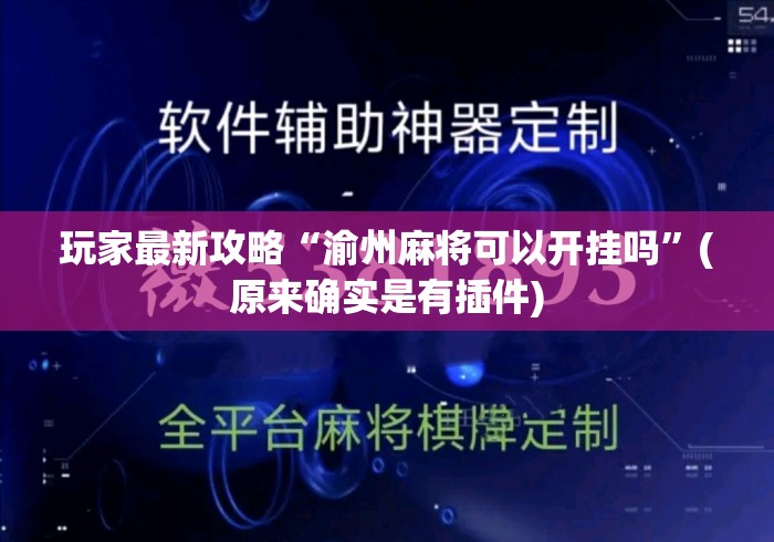 玩家最新攻略“渝州麻将可以开挂吗	”(原来确实是有插件)