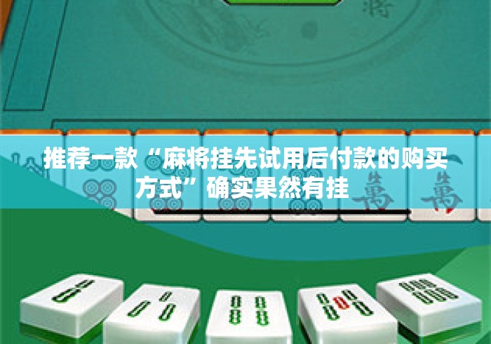 推荐一款“麻将挂先试用后付款的购买方式”确实果然有挂 