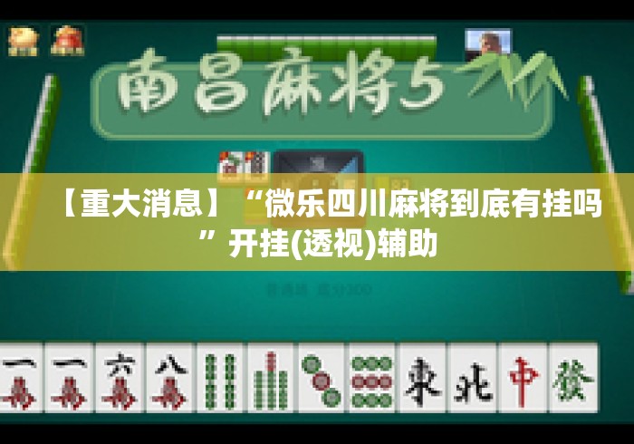 【重大消息】“微乐四川麻将到底有挂吗”开挂(透视)辅助
