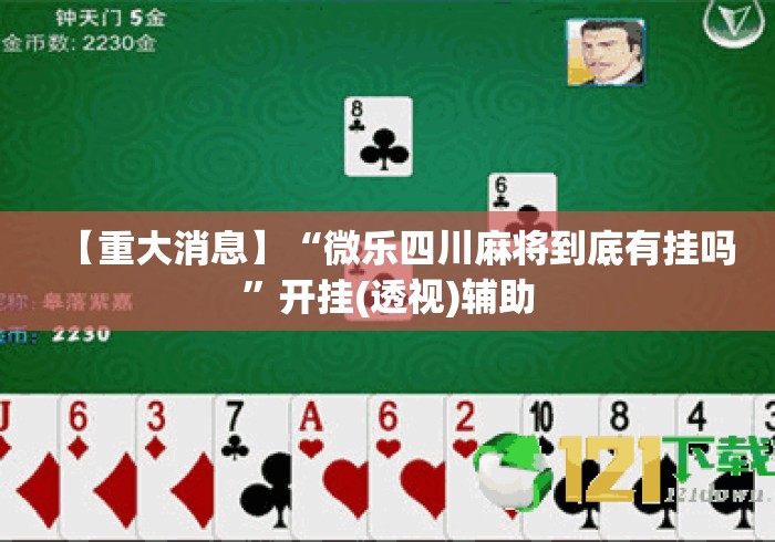 【重大消息】“微乐四川麻将到底有挂吗”开挂(透视)辅助
