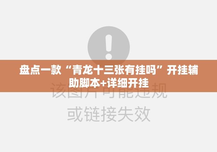 盘点一款“青龙十三张有挂吗”开挂辅助脚本+详细开挂