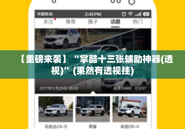 【重磅来袭】“掌酷十三张辅助神器(透视)”(果然有透视挂)