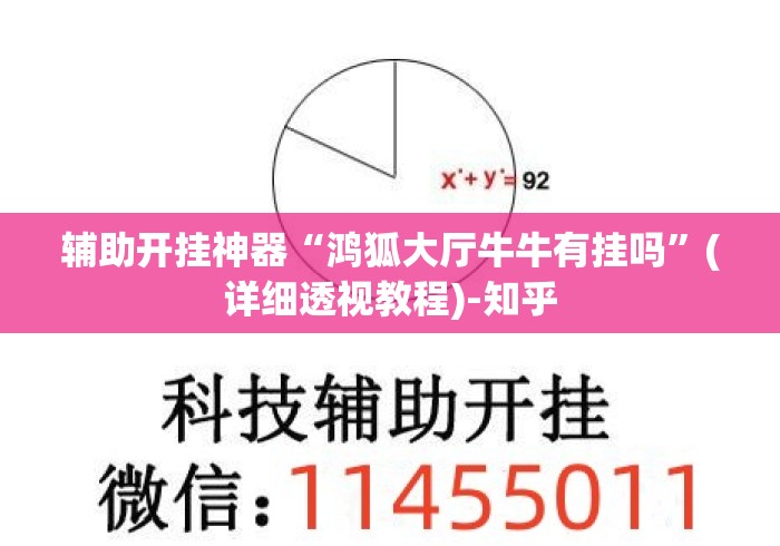 辅助开挂神器“鸿狐大厅牛牛有挂吗”(详细透视教程)-知乎