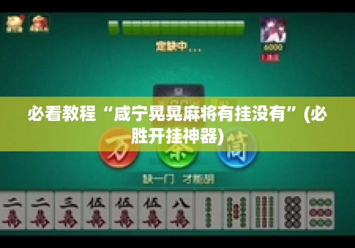 必看教程“咸宁晃晃麻将有挂没有”(必胜开挂神器)