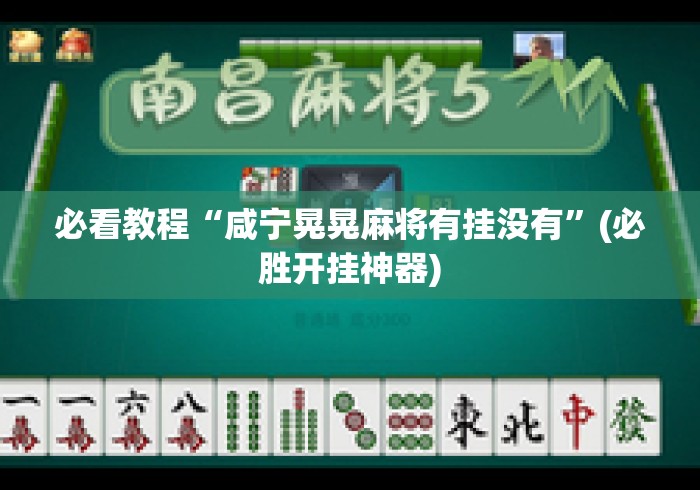 必看教程“咸宁晃晃麻将有挂没有	”(必胜开挂神器)