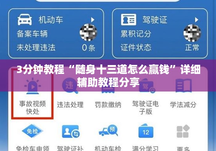 3分钟教程“随身十三道怎么赢钱”详细辅助教程分享
