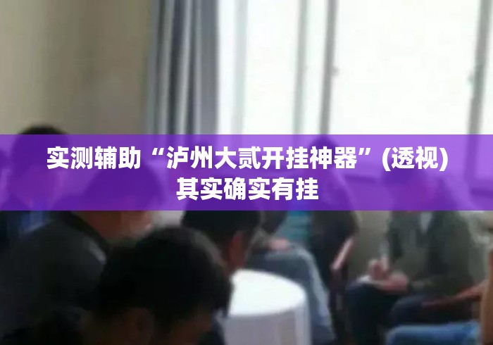 实测辅助“泸州大贰开挂神器	”(透视)其实确实有挂
