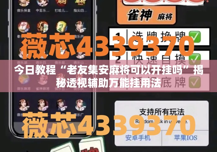 今日教程“老友集安麻将可以开挂吗”揭秘透视辅助万能挂用法