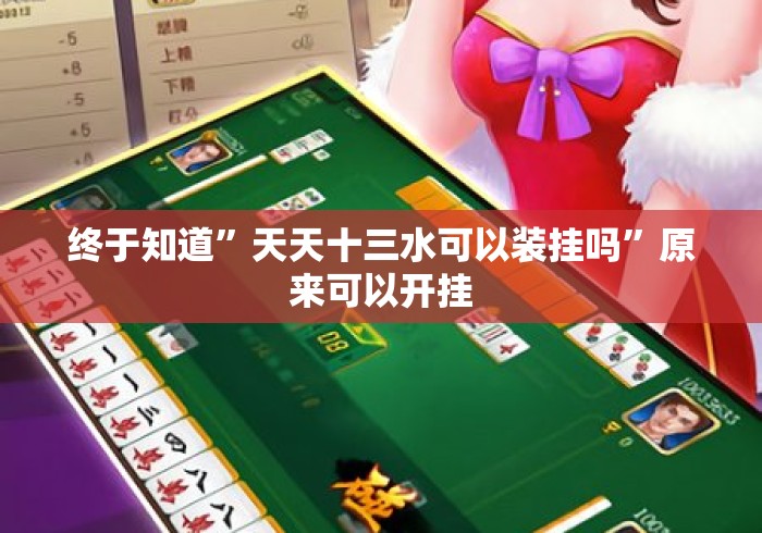 终于知道	”天天十三水可以装挂吗”原来可以开挂