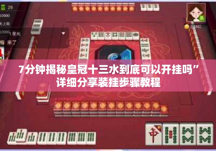 7分钟揭秘皇冠十三水到底可以开挂吗”详细分享装挂步骤教程