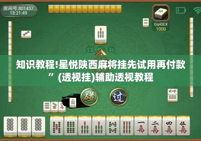 知识教程!星悦陕西麻将挂先试用再付款”(透视挂)辅助透视教程