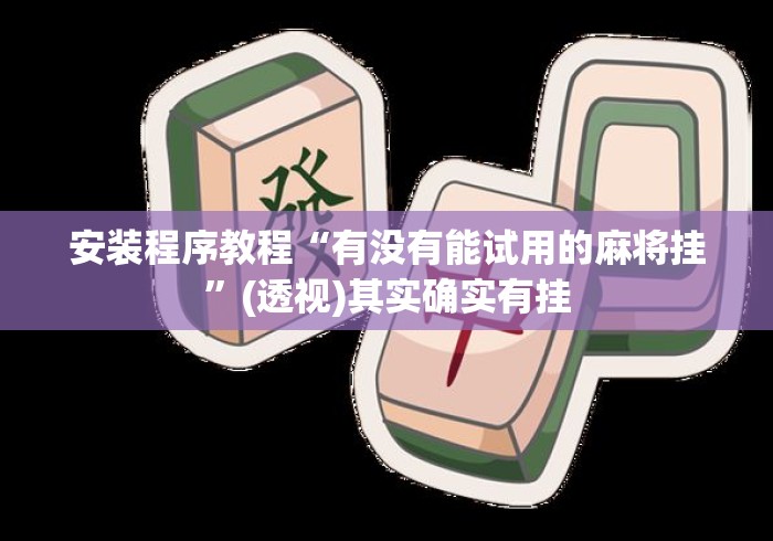 安装程序教程“有没有能试用的麻将挂”(透视)其实确实有挂