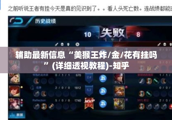 辅助最新信息“美猴王炸/金/花有挂吗”(详细透视教程)-知乎