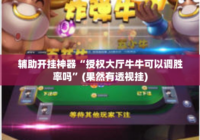 辅助开挂神器“授权大厅牛牛可以调胜率吗”(果然有透视挂)