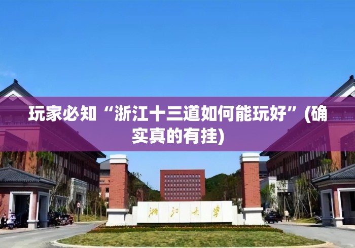 玩家必知“浙江十三道如何能玩好”(确实真的有挂)