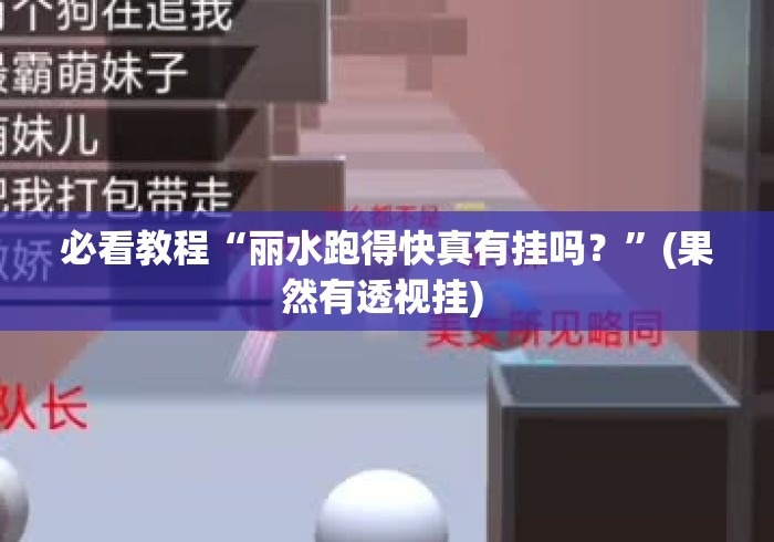 必看教程“丽水跑得快真有挂吗？”(果然有透视挂) 