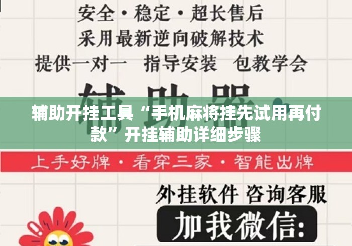 辅助开挂工具“手机麻将挂先试用再付款	”开挂辅助详细步骤