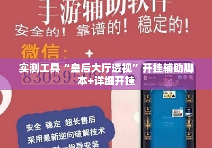 实测工具“皇后大厅透视	”开挂辅助脚本+详细开挂