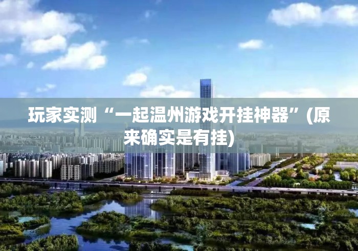 玩家实测“一起温州游戏开挂神器”(原来确实是有挂)
