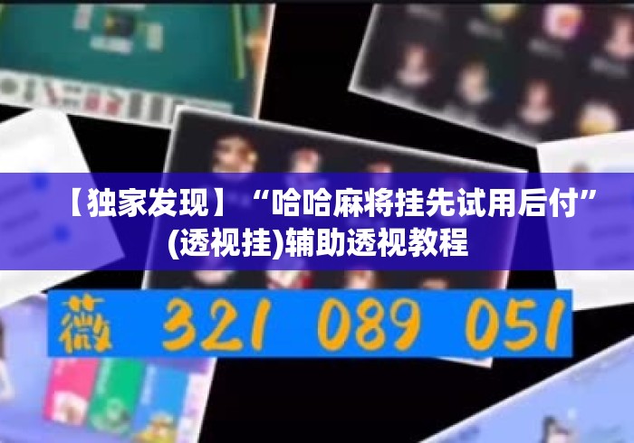 【独家发现】“哈哈麻将挂先试用后付	”(透视挂)辅助透视教程