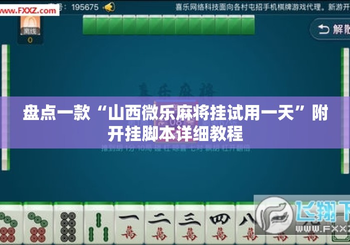 盘点一款“山西微乐麻将挂试用一天	”附开挂脚本详细教程