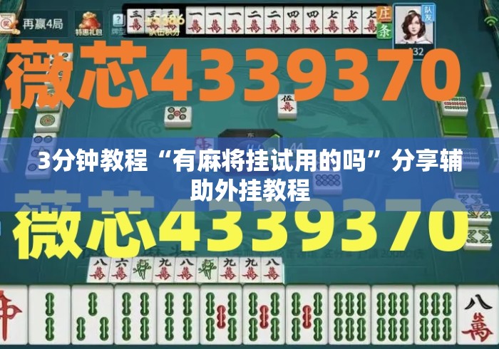 3分钟教程“有麻将挂试用的吗”分享辅助外挂教程