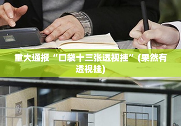 重大通报“口袋十三张透视挂	”(果然有透视挂)
