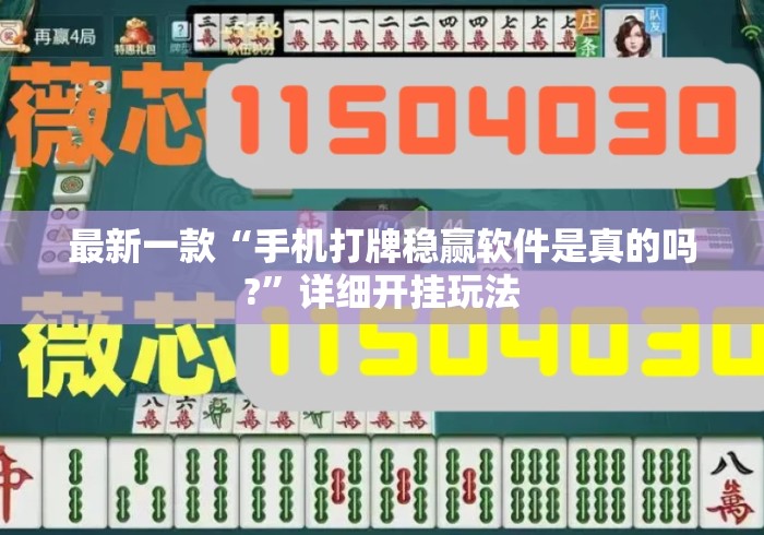 最新一款“手机打牌稳赢软件是真的吗?”详细开挂玩法