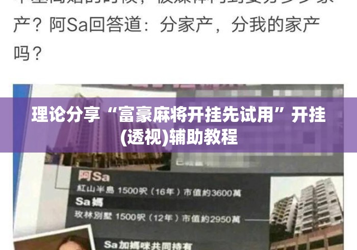 理论分享“富豪麻将开挂先试用”开挂(透视)辅助教程