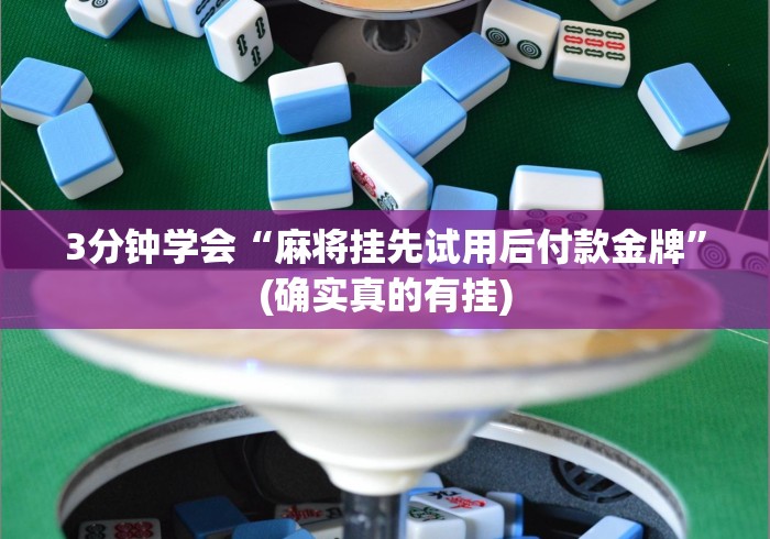 3分钟学会“麻将挂先试用后付款金牌”(确实真的有挂)